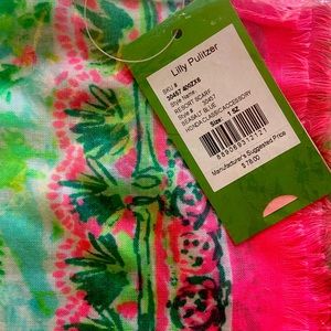 NWT Honda classic Lilly pulitzer resort scarf Seasalt Blue.